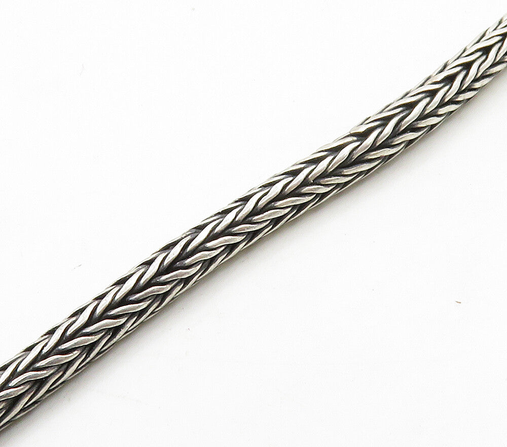 925 Sterling Silver  Vintage Shiny Minimalist Wheat Link Chain Necklace NE2587