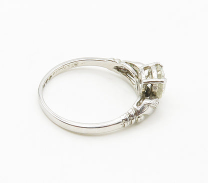 925 Sterling Silver  Sparkling Cubic Zirconia Solitaire Ring Sz 8  RG15507