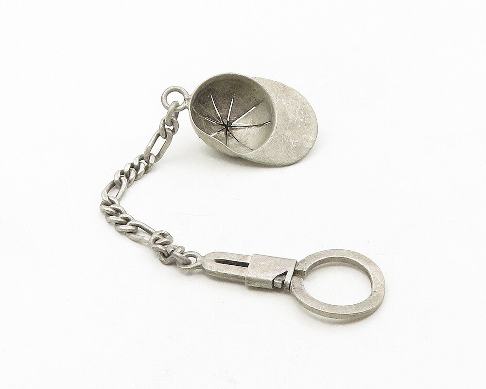 NVC MEXICO 925 Sterling Silver  Vintage Baseball Cap Motif Key Chain   TR1751
