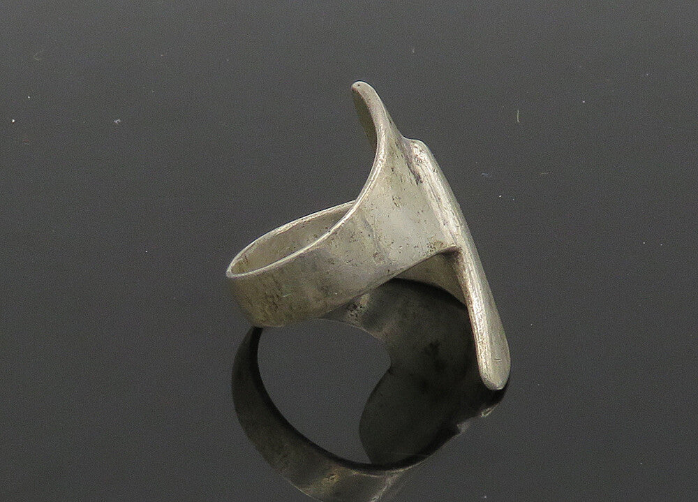 925 Sterling Silver  Vintage Antique Shiny Bypass Band Ring Sz 6  RG20906
