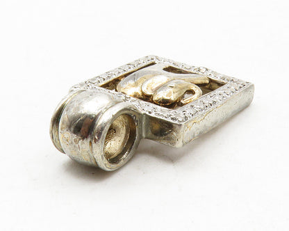 ROSS SIMON 925 Silver  Vintage Genuine Diamonds Elephant Pendant  PT10036