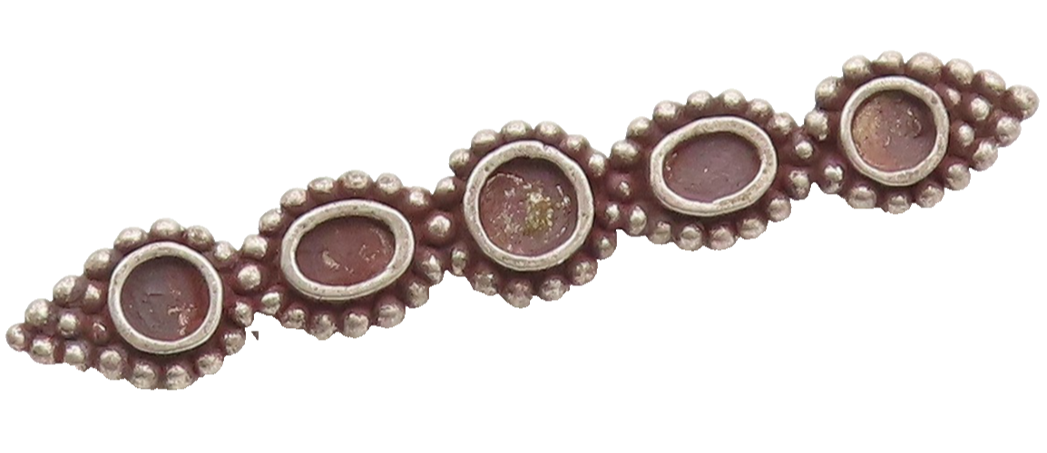 MMA  925 Silver  Vintage Dark Tone Bubble Detail Horizontal Brooch Pin  BP5472
