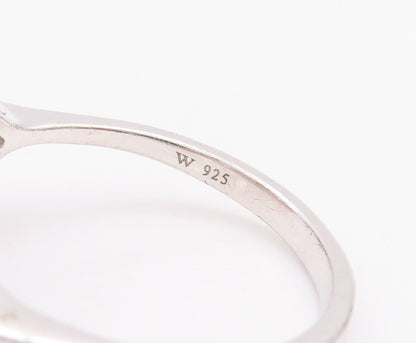 925 Sterling Silver Vintage Ring Oval Pink & Triangle White CZ  Sz 10  RG28635