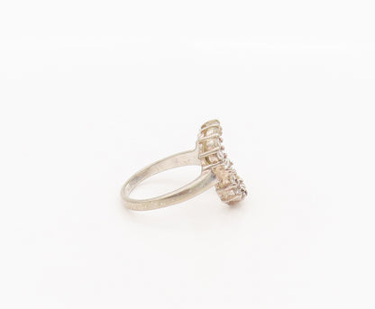 925 Sterling Silver Vintage Ring Minimalist Cutout Love CZ Heart Sz 6.5  RG27634