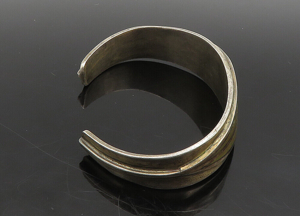 925 Sterling Silver  Vintage Antique Inlaid Jasper Cuff Bracelet  BT8028