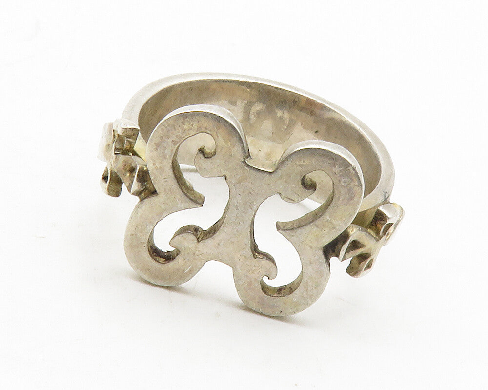 925 Sterling Silver  Vintage Open Butterfly Motif Band Ring Sz 9.5  RG13513