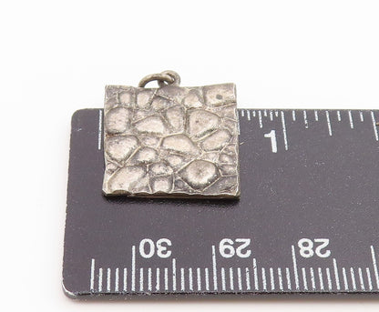 925 Sterling Silver Vintage Pendant Textured Two Tone Grandma Charm  PT26564