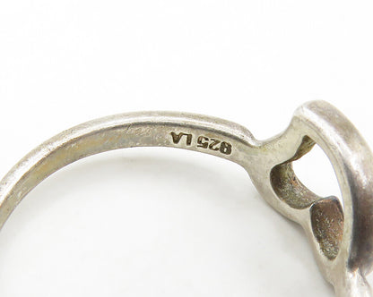 925 Sterling Silver  Vintage Open Love Heart Smooth Band Ring Sz 8.5  RG19233