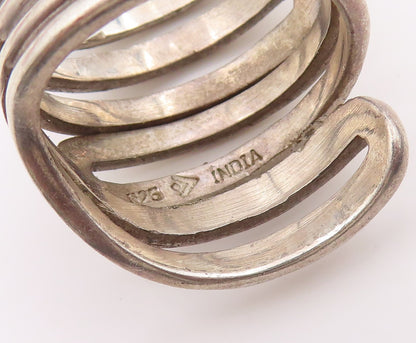 925 Sterling Silver Vintage Ring SILPADA Modernist Coil Maze  Sz 7.5  RG34388