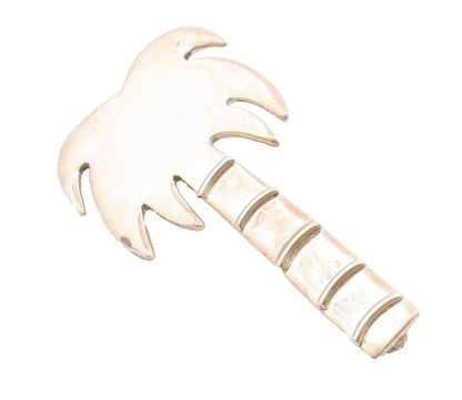 MEXICO 925 Sterling Silver  Vintage Palm Tree Motif Smooth Brooch Pin  BP7188