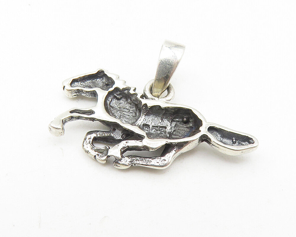 925 Sterling Silver  Vintage Galloping Horse Animal Motif Pendant  PT8793