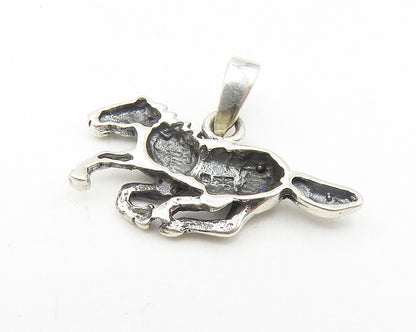 925 Sterling Silver  Vintage Galloping Horse Animal Motif Pendant  PT8793