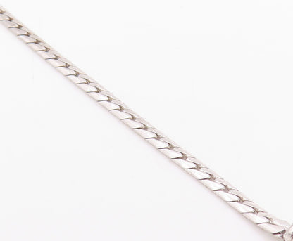 925 Sterling Silver Vintage Necklace Genuine Diamonds Elegant Oval Link  NE4755
