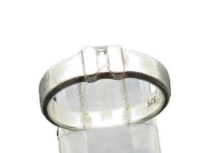 925 Sterling Silver  Vintage Cubic Zirconia Smooth Band Ring Sz 6.5  RG20999