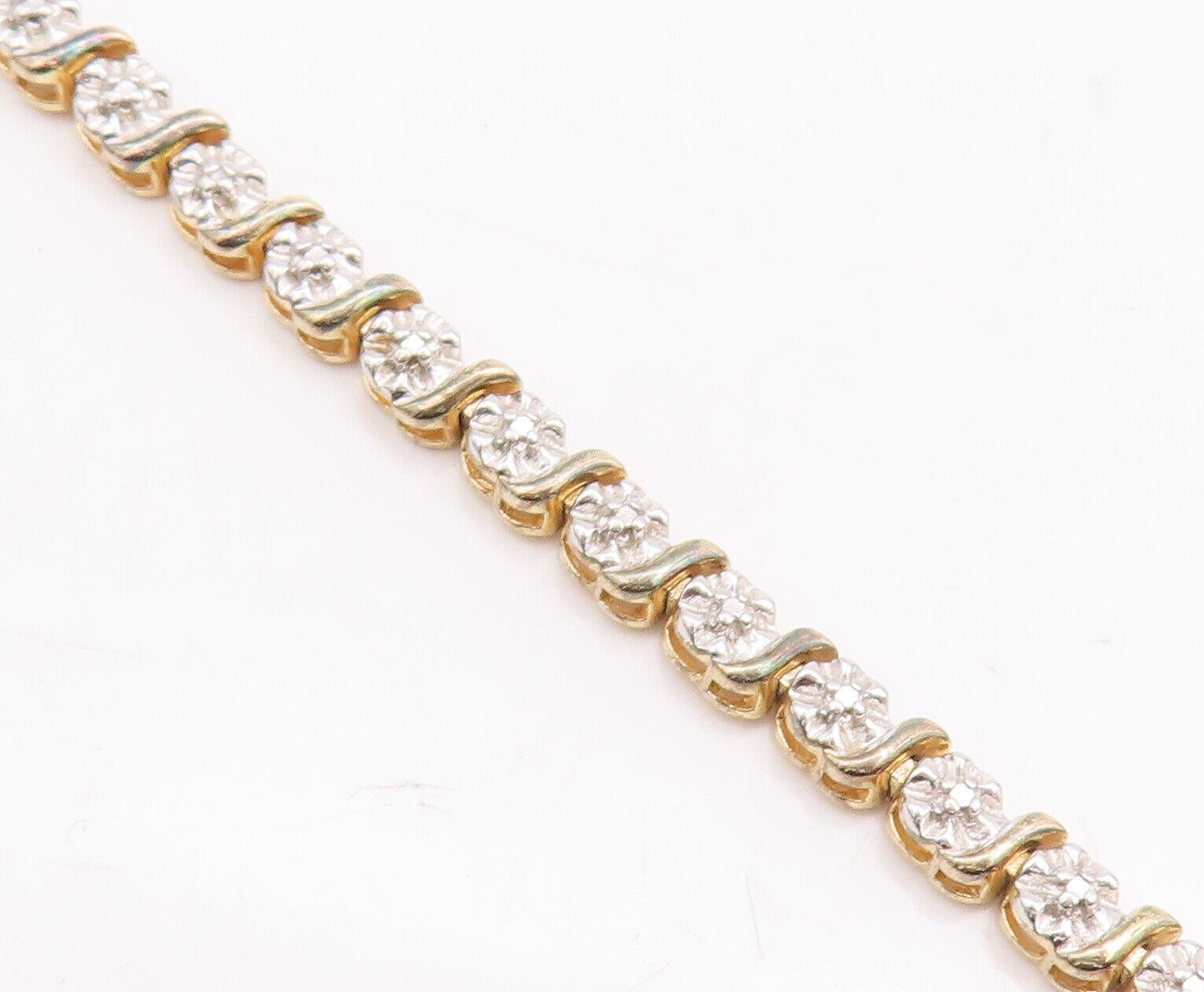 925 Sterling Silver Vintage Bracelet Floral Carved Dangling Snow Flake  BT10619