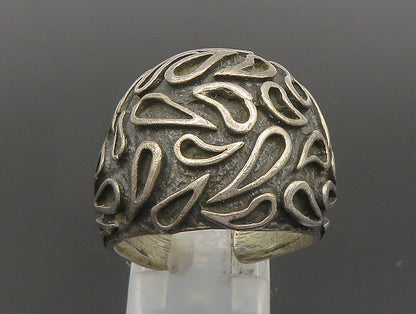 925 Sterling Silver Vintage Scattered Teardrop Pattern Dome Ring Sz 10 RG24425