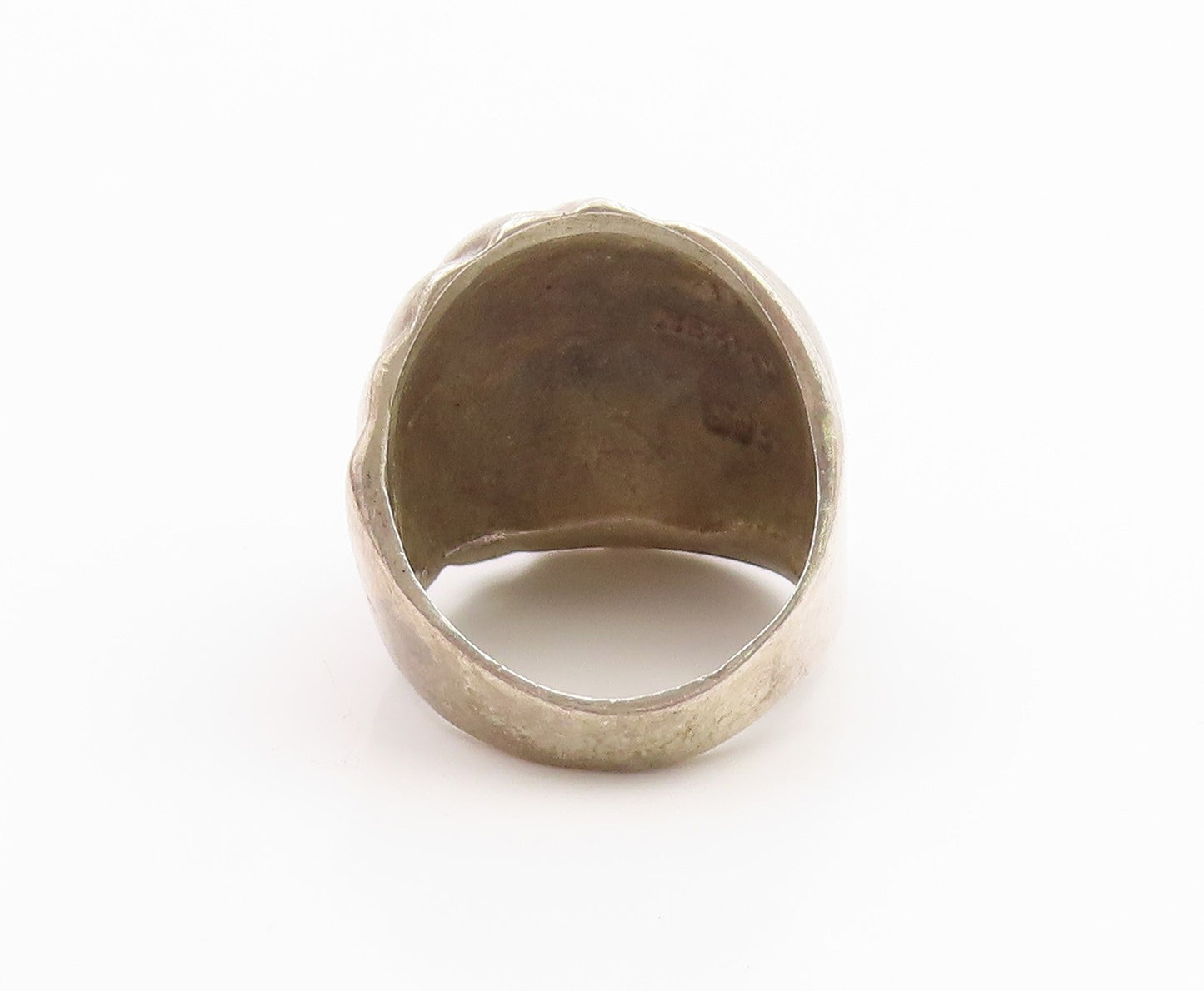 925 Sterling Silver Vintage Ring MEXICO Modernist Fluted Dome  Sz 8.5  RG35508