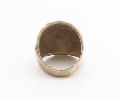 925 Sterling Silver Vintage Ring MEXICO Modernist Fluted Dome  Sz 8.5  RG35508