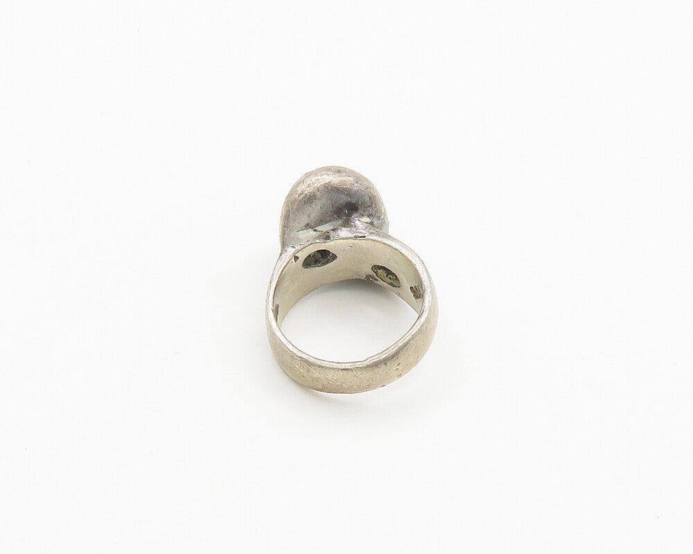 MEXICO 925 Sterling Silver  Vintage Dark Tone Loop Knot Band Ring Sz 7 RG19587