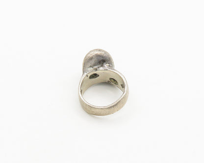 MEXICO 925 Sterling Silver  Vintage Dark Tone Loop Knot Band Ring Sz 7 RG19587