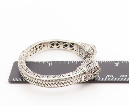 925 Sterling Silver Vintage Bracelet Intricate Floral Scrollwork Cuff  BT11805