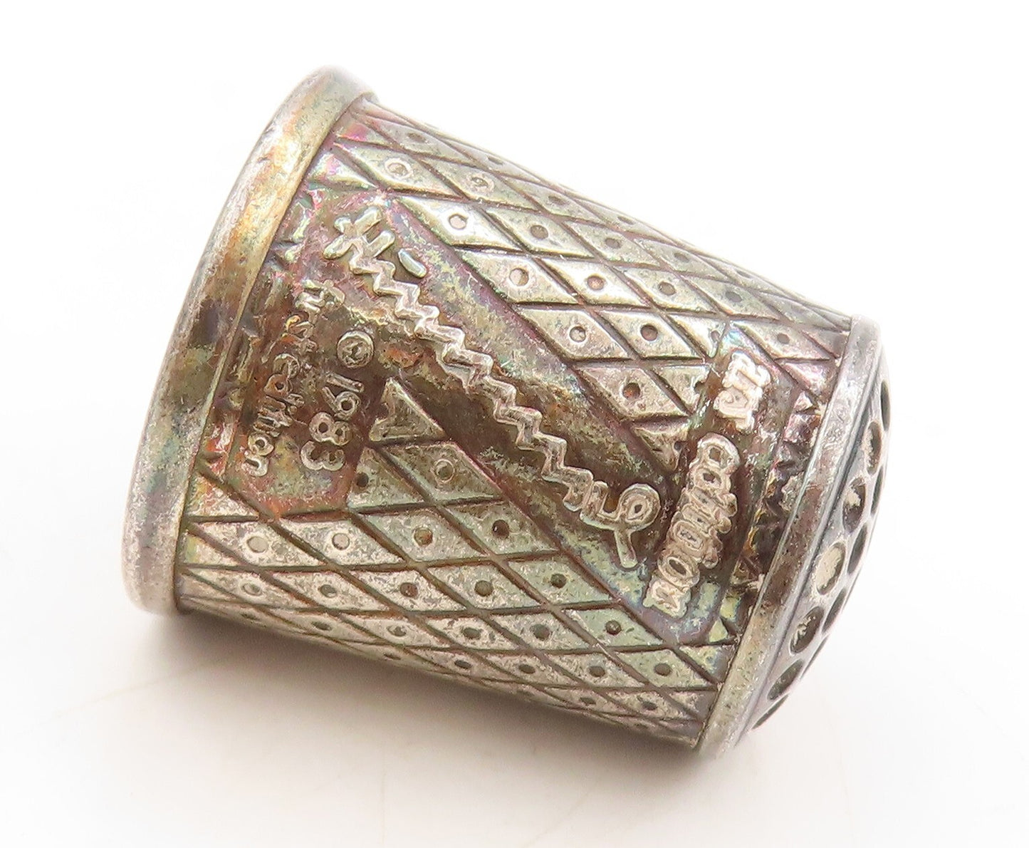 925 Sterling Silver Vintage Thumb Cover Thimble GERMANY  Little Child TR3825