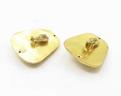 TAKI 925 Sterling Silver Vintage Black Onyx Gold Plated Earrings  EG6063