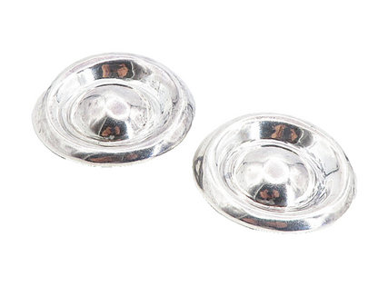 MEXICO 925 Silver Vintage Shiny Round Dome Non Pierce Drop Earrings  EG4405