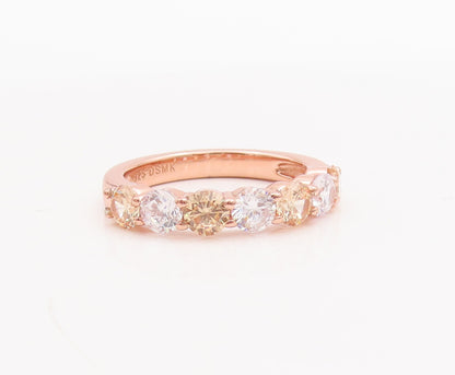 925 Sterling Silver Vintage Ring Rose Gold Plated Topaz 4 Ring Set Sz 7  RG29230