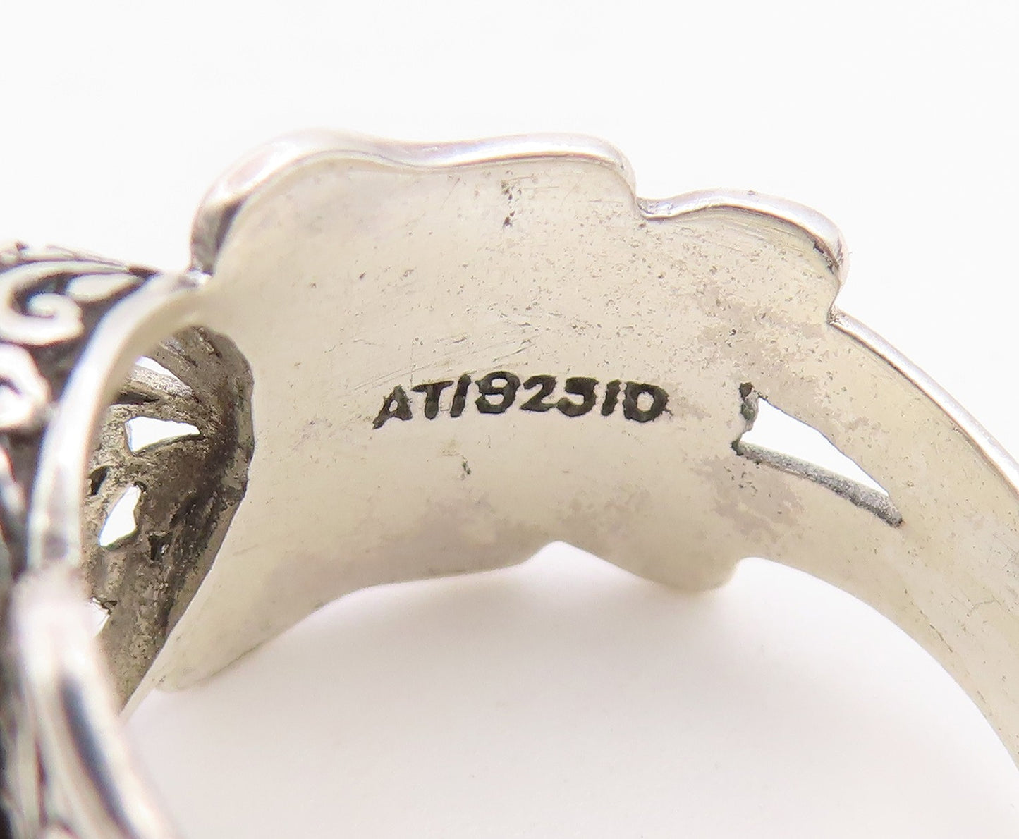 925 Sterling Silver Vintage Ring Elegant Pearl Butterfly Motif  Sz 7  RG36748