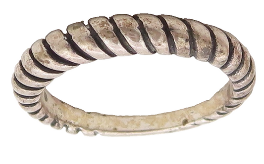 925 Sterling Silver Vintage Ring CAROLYN POLLACK Grooved Rope Band Sz 6  RG33293