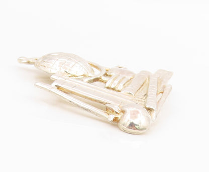 925 Sterling Silver Vintage Brooch Pin Modernist Teacher School Supplies BP12380