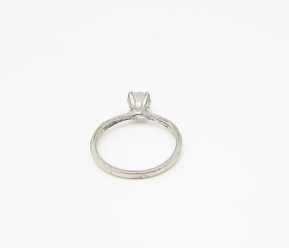 AVON 925 Sterling Silver  White Topaz Engagement Ring Sz 9  RG2959