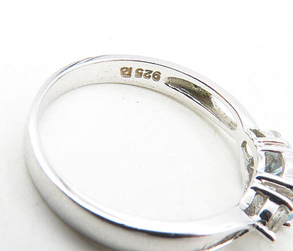 ROSS SIMON 925 Sterling Silver Vintage Topaz Solitaire Accent Ring Sz 8  RG9215