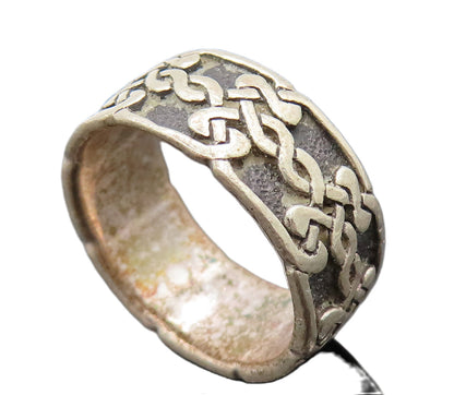 PETER STONE 925 Silver  Vintage Celtic Knot Eternity Band Ring Sz 6  RG26162