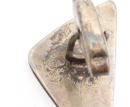 MEXICO 925 Silver  Vintage Carved Flying Bird Triangle Solid Cuff Links TR3603