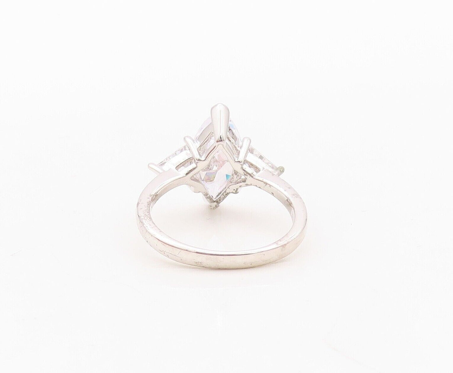 925 Sterling Silver Vintage Ring Marquise & Triangle Cut Topaz  Sz 7  RG29936