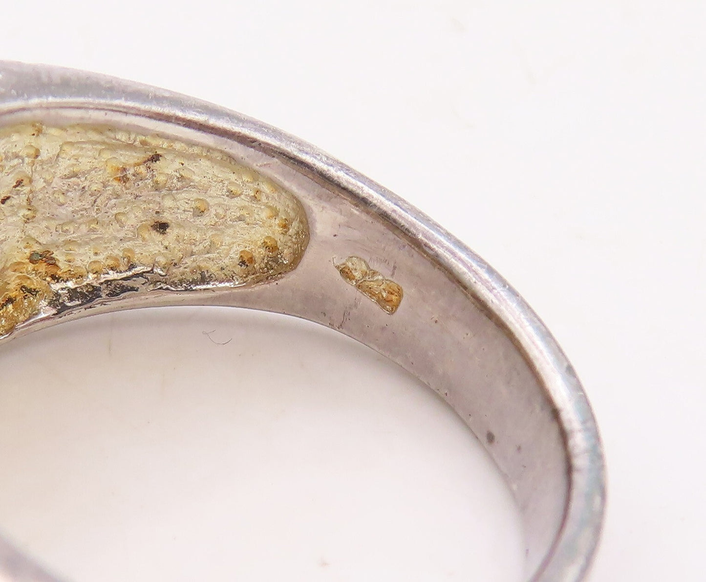 925 Sterling Silver Vintage Ring Grooved Lines Round Smoky Quartz Sz 8.5 RG31673