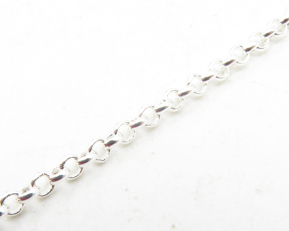 925 Sterling Silver  Druzy Stone Shiny Polished Thin Chain Necklace  NE2040