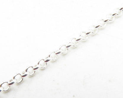 925 Sterling Silver  Druzy Stone Shiny Polished Thin Chain Necklace  NE2040