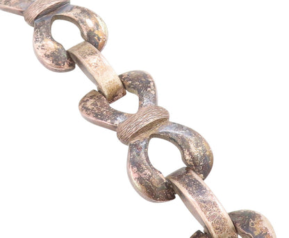 925 Sterling Silver Vintage Bracelet ARGENTINA Interlinked Ribbon Bow  BT11366