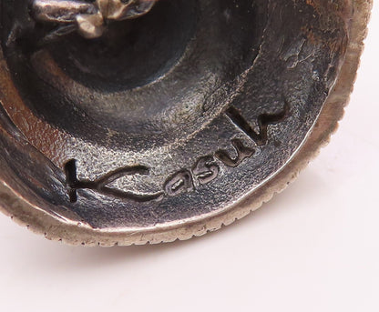 925 Sterling Silver  Vintage Samurai Helmet Pendant  PT17142