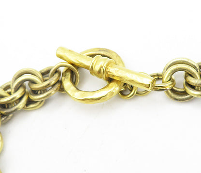 925 Sterling Silver Vintage Gemstone DESIGNER Chunky Link Chain Necklace  NE1512