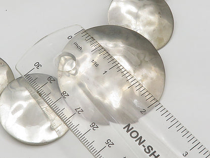 DESIGNER 925 Silver  Vintage Graduated Hammered Circle Collar Necklace  NE3809