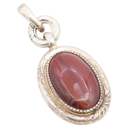 925 Sterling Silver Vintage Pendant WHITNEY KELLY Oval Carnelian Charm  PT26537