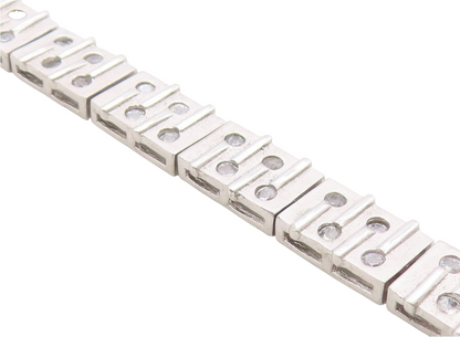 925 Sterling Silver Vintage Bracelet Topaz Modernist Geometric Link  BT12117