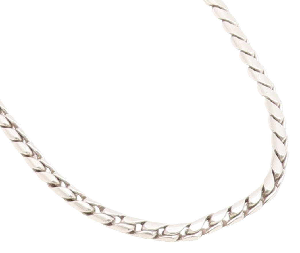 925 Sterling Silver Vintage Necklace Minimalist Solid Curb Link Chain  NE4774