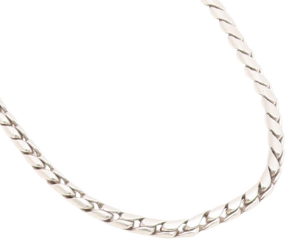 925 Sterling Silver Vintage Necklace Minimalist Solid Curb Link Chain  NE4774