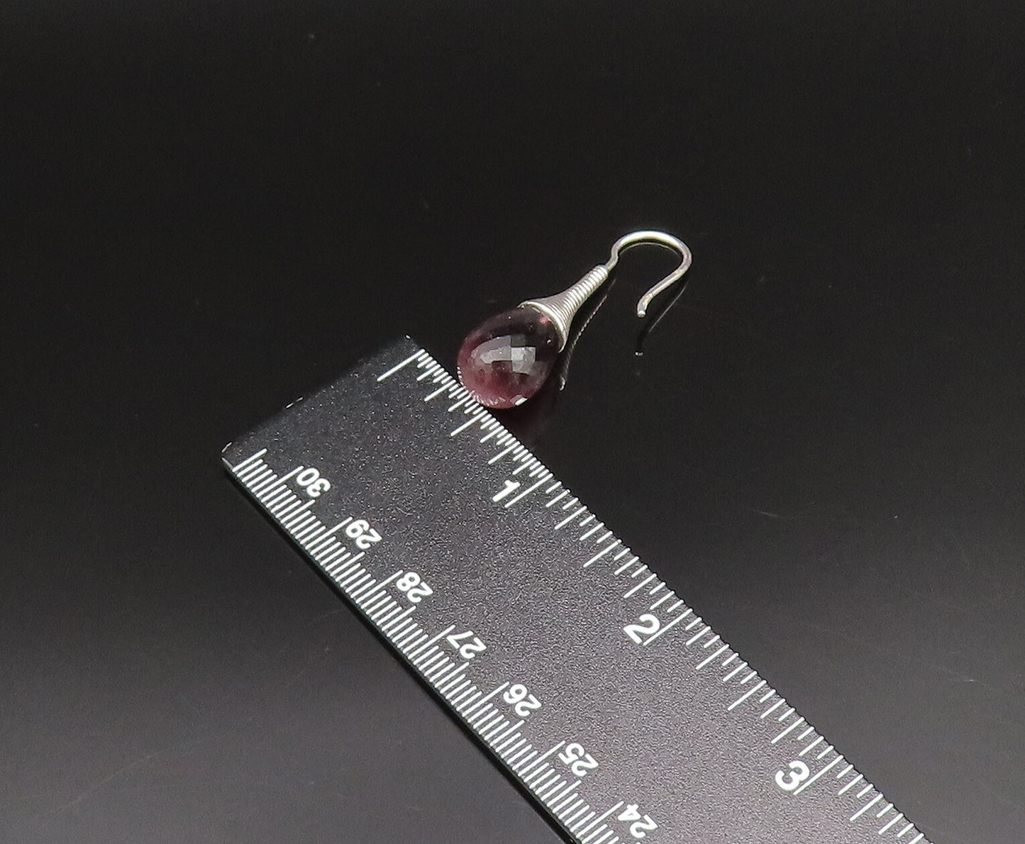 EUROPEAN 925 Silver  Vintage Fancy Purple Cat's Eye Dangle Earrings  EG12027