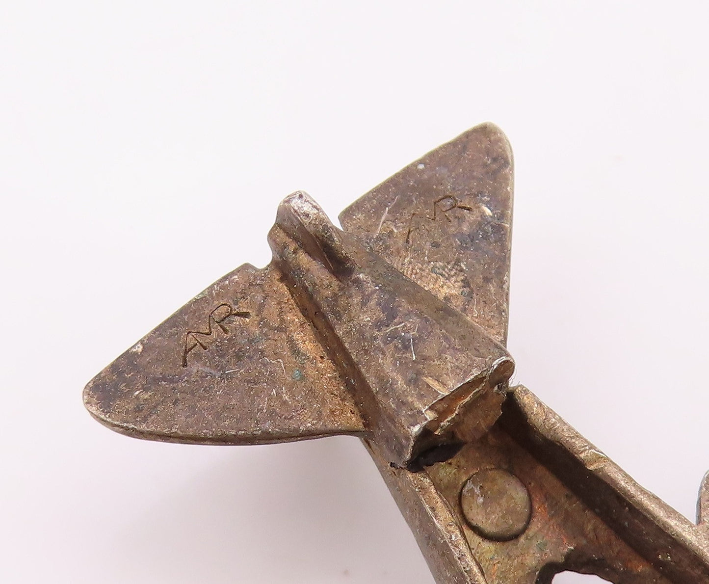 925 Sterling Silver  Vintage Dark Tone Airplane Table Trinket  TR2710